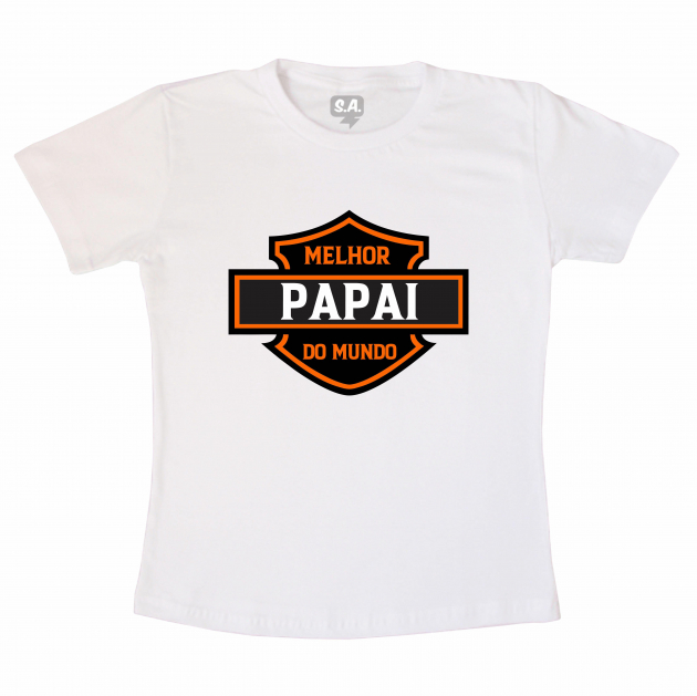 Camiseta Branca Dia Dos Pais Melhor Papai Do Mundo 