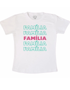 Camiseta Branca Estampada Família 