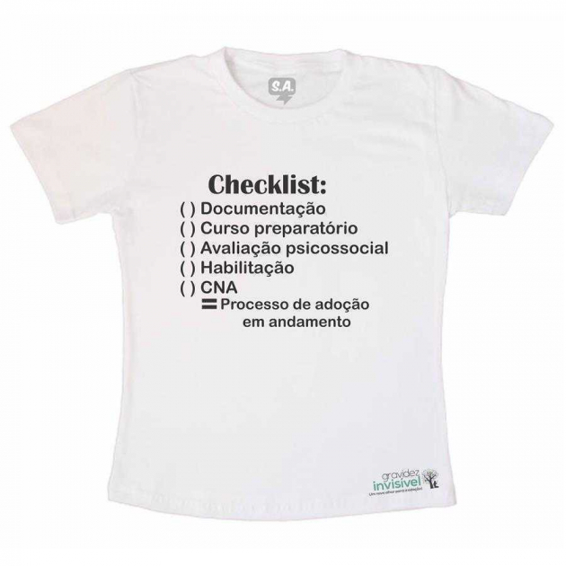 Camiseta Check List Adoção