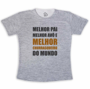 Camiseta Cinza - Melhor Pai, Melhor Avô Do Mundo