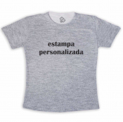 Camiseta Cinza Mescla Personalizada Adulto