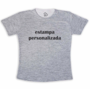 Camiseta Cinza Mescla Personalizada Infantil