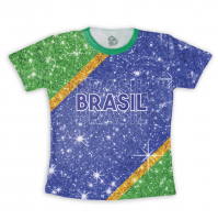 Camiseta Copa Estampada imitação de Glitter    