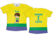 Camiseta De Menino  Infantil Minha primeira Copa Do Mundo Personalize com nome