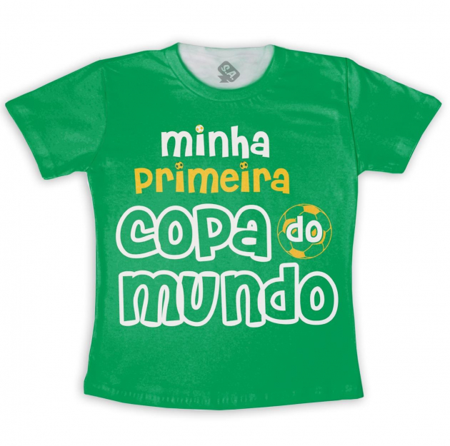 Camiseta De Menino  Infantil Minha primeira Copa Do Mundo 