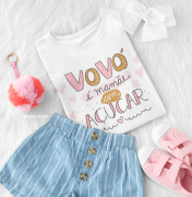 Camiseta Dia Das Avós- Vovó É Mamãe Com Açúcar 