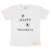 Camiseta Happy Thankful - Branca