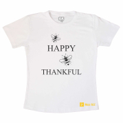 Camiseta Happy Thankful - Branca