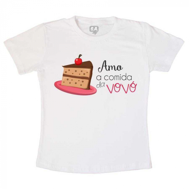 Camiseta Infantil Amo a Comida da Vovó