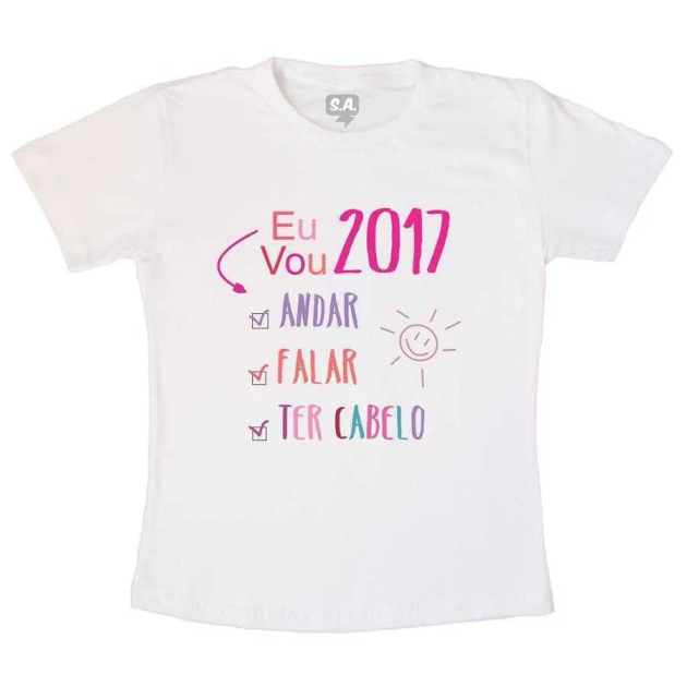 Camiseta Infantil Ano novo eu vou