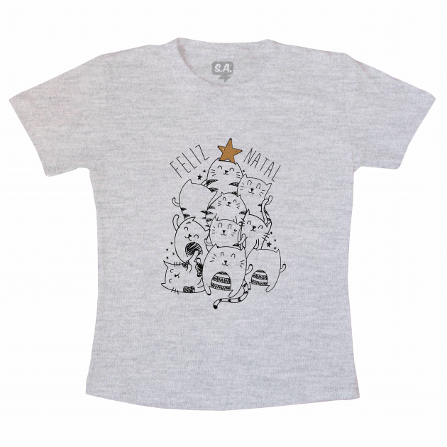 Camiseta Infantil Árvore De Gatinhos 