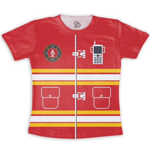 Camiseta Infantil Bombeiro Infantil 