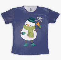 Camiseta  Infantil  Boneco De Neve Sinta A Magia Do Natal