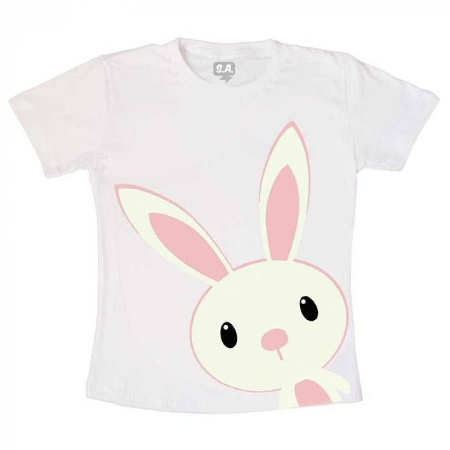 Camiseta Infantil Coelhinho da Páscoa Rosa