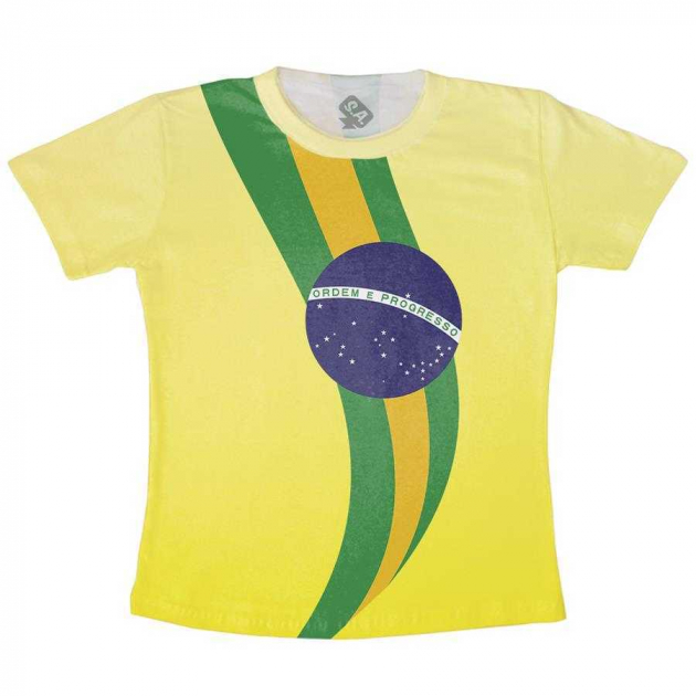 Camiseta Infantil Copa Do Mundo Amarelo
