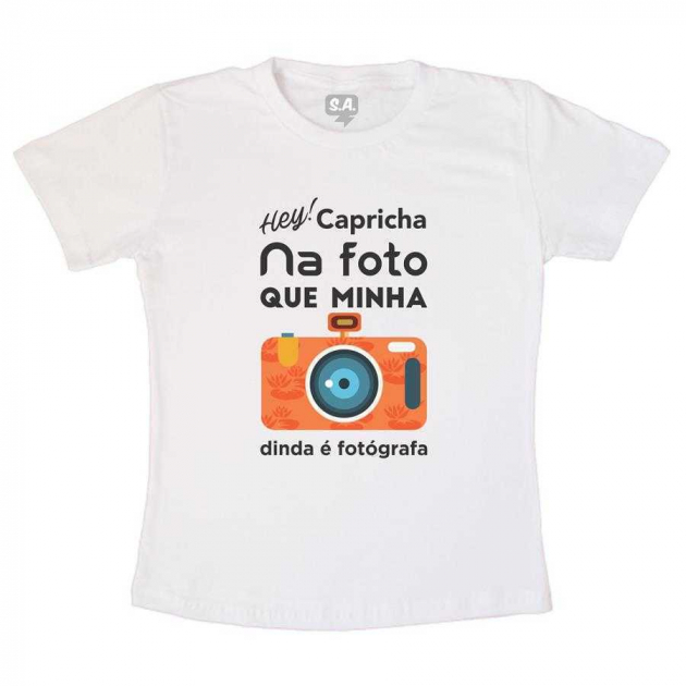 Camiseta Infantil- Dinda Fotógrafa