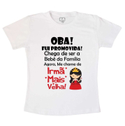 Camiseta Infantil Promovida a Irmã mais velha 