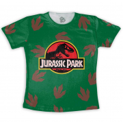 Camiseta Infantil Jurassic Park Verde 
