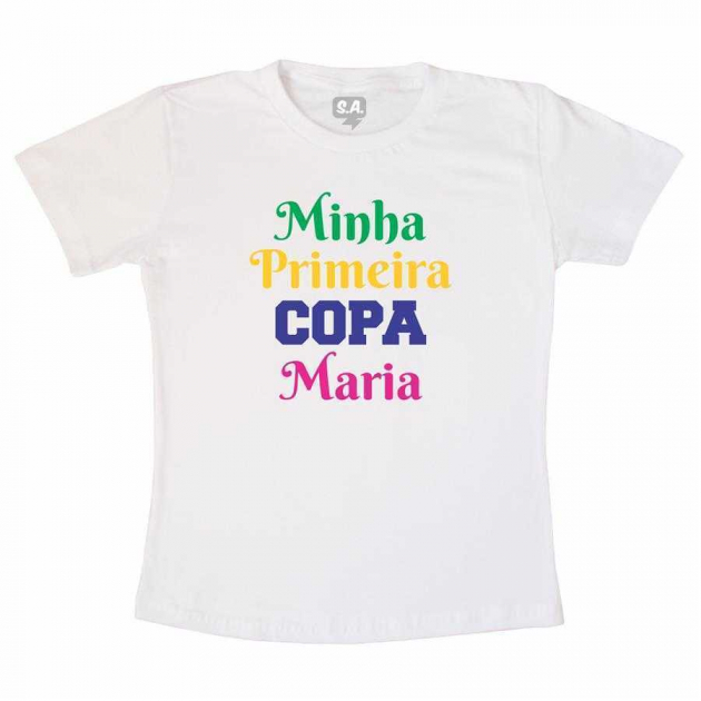 Camiseta Infantil Minha Primeira Copa