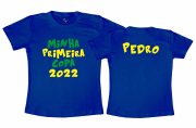 Camiseta Infantil Minha Primeira Copa Azul