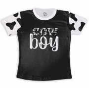 Camiseta Infantil Personalizada Frente e Verso Cow Boy 