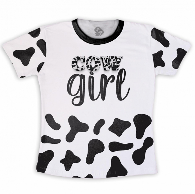 Camiseta Infantil Personalizada Frente e Verso Cow Girl