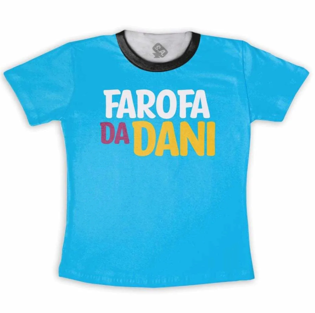 Camiseta Infantil Personalizada Frente e Verso Farofa 