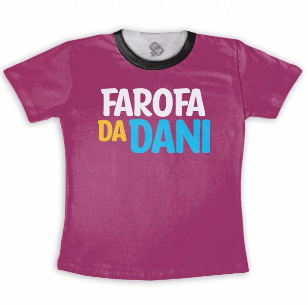 Camiseta Infantil Personalizada Frente e Verso Farofa 