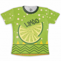 Camiseta Infantil Personalizada Frente e Verso Limão 