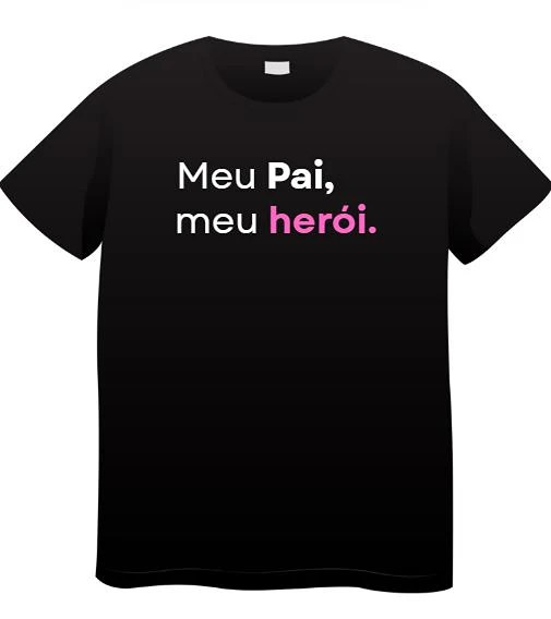 Camiseta Infantil Personalizada Meu Pai, Meu Herói 100% Algodão 