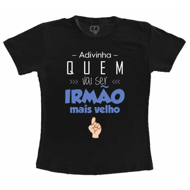 Camiseta Infantil Preta Irmão Mais Velho