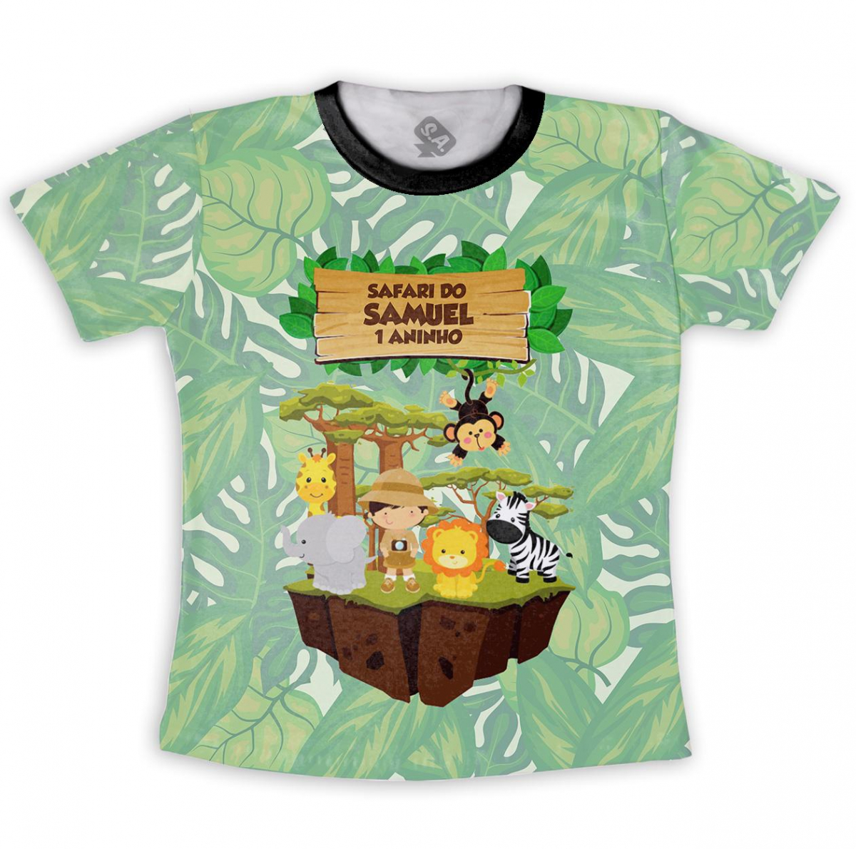 camiseta personalizada com tema safari