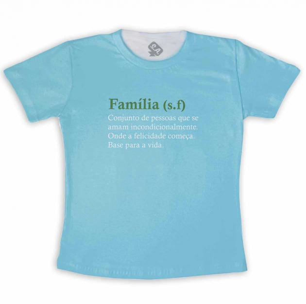 Camiseta Infantil Significado Familia Azul 