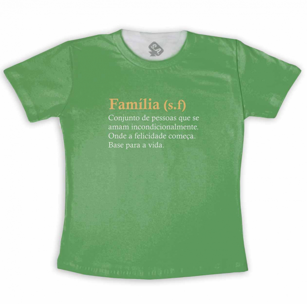 Camiseta Infantil Significado Familia Verde