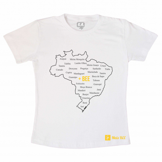 Camiseta Mapa das Abelhas- Branca