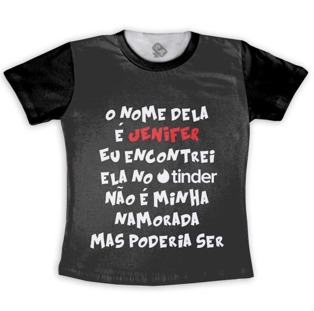 Camiseta O Nome Dela é Jenifer - Preta 