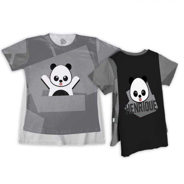 Camiseta Panda Com Capa
