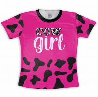 Camiseta Personalizada  Frente e Verso Cow Girl Pink 