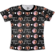 Camiseta Preta Dia Dos Pais  Amores Do Papai Com Foto 