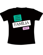 Camiseta Preta Estampada Lar È Onde Minha Família Está 