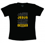 Camiseta Preta Jesus Nome Sobre Tudo 