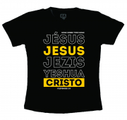 Camiseta Preta Jesus Nome Sobre Tudo 