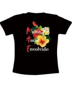 Camiseta Preta Mãe Muito Amor Envolvido 