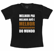 Camiseta Preta -Melhor Pai, Melhor Avô Do Mundo 