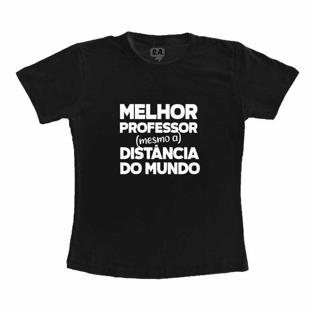 Camiseta Preta Melhor Professor Do Mundo 