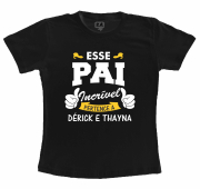 Camiseta Preta - Pai Incrível Personalizada 