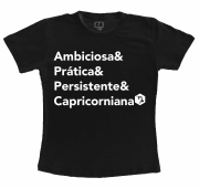 Camiseta Preta - Signo Capricórnio 