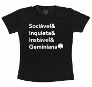 Camiseta Preta - Signo Gêmeos