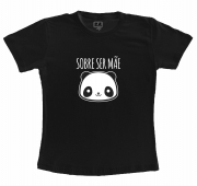 Camiseta Preta - Sobre Ser Mãe, Panda 
