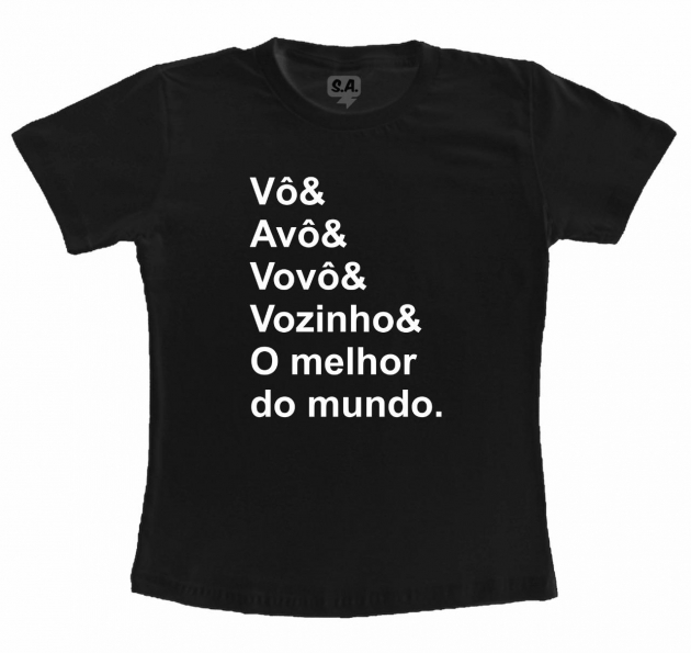 Camiseta preta Vô e  Avô 